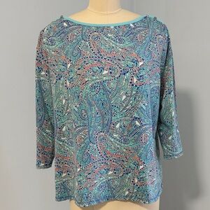 Hillard Hanson Paisley Print Women's Top SZL